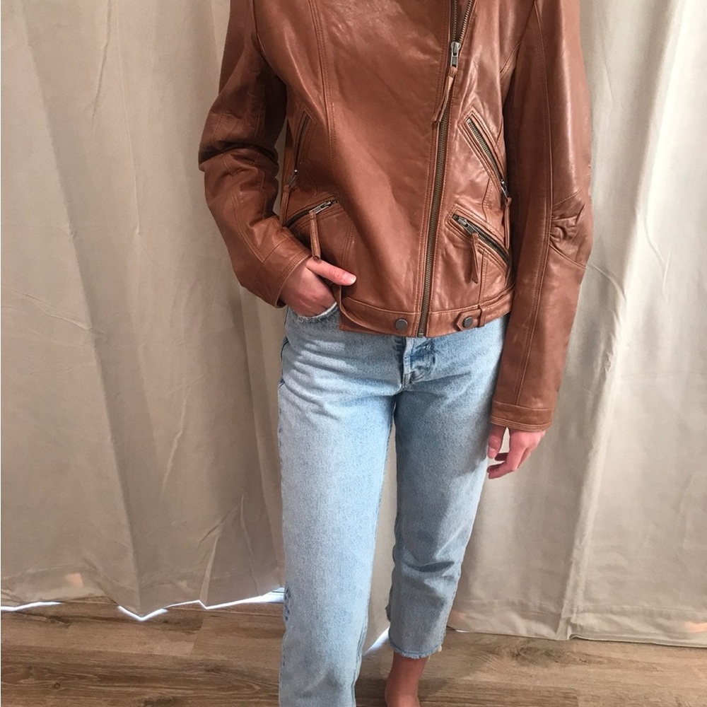 Sundance Tan Leather Jacket for Women